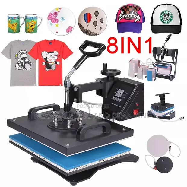 Mashine Mpya ya Heat Press 8-in-1 Nusu-Kiotomatiki - 1