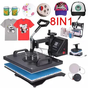 New 8-in-1 Semi-Automatic Heat Press Machine Combo