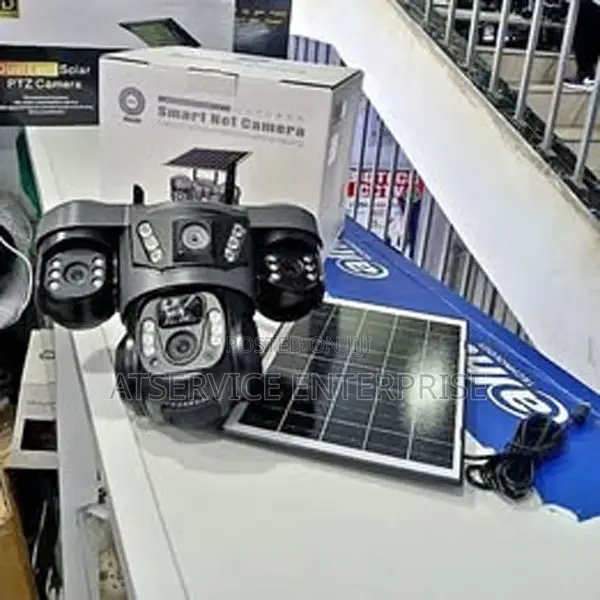 V380 Pro 3-Lens Solar 4G CCTV Camera with SIM Slot - 1