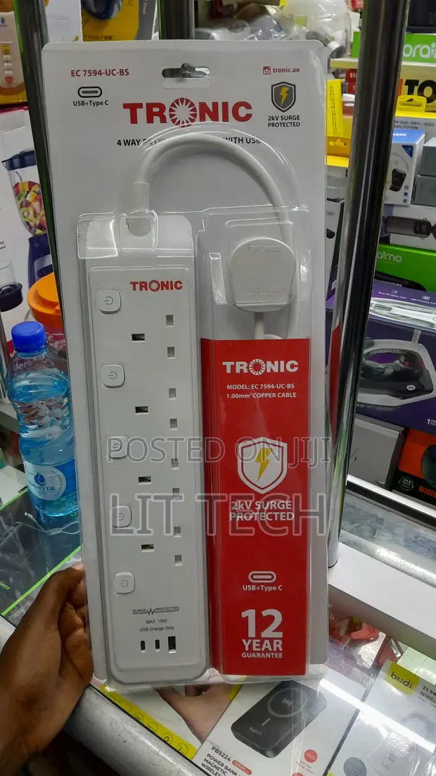 Tronic 4-Way Extension Socket na USB & Type-C na Surge Protection - 1