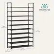 10 Tier Shoe Rack Organizer - Nyeusi - 2