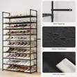 10 Tier Shoe Rack Organizer - Nyeusi - 4