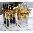 24pcs Gold Cutlery Set with Holder - 2