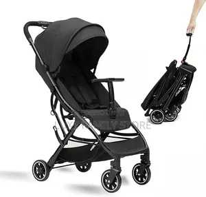 Stroller ya Kusafiri Nyeusi - Nyepesi