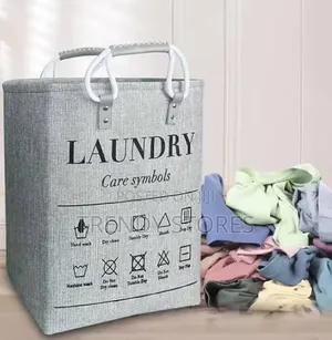 Collapsible Laundry Hamper with Leather Handles