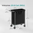 LASA Rolling Laundry Hamper na Magurudumu & Liner Inayoweza Kuondolewa - 2