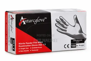 Gloves za Nitrile Nyeusi za Kujitenga - Bila Poda, Vipande 100