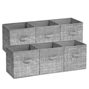 LASA Set of 6 Foldable Storage Cubes - Grey