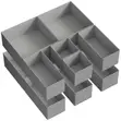Drawer Organiser Set of 12 - Foldable Fabric Storage Boxes, Grey - 1