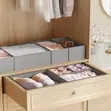 Drawer Organiser Set of 12 - Foldable Fabric Storage Boxes, Grey - 3