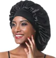 Bonnet Cap ya Satin yenye Bendi Ndefu - 1