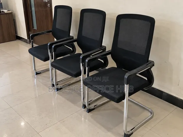 Black Mesh Visitor Chair - Office Guest Chair - 1