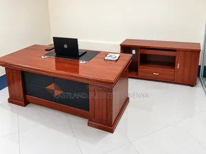 Kifaa cha Ofisi cha Mbao cha Mahogany na Credenza