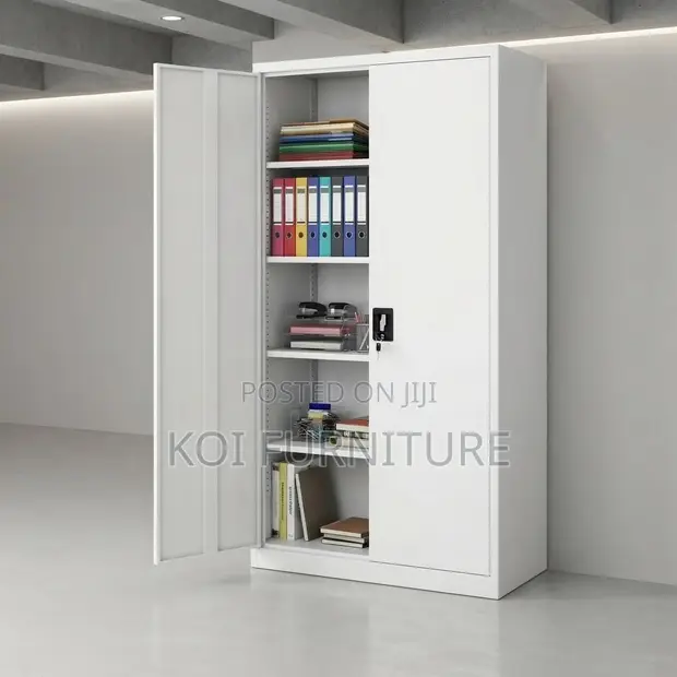Executive Stainless Steel Office Cabinet - 2 Doors - 1