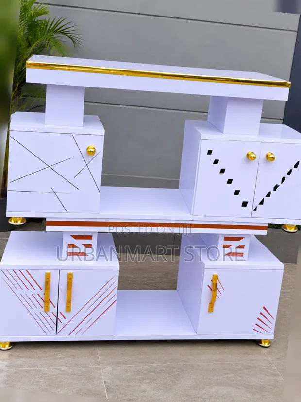 Brand New Istanbul 4ft TV Stand - White Marble Look - 1