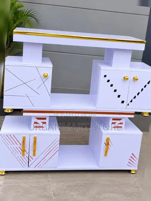 Brand New Istanbul 4ft TV Stand - White Marble Look