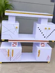 Brand New Istanbul 4ft TV Stand - White Marble Look - 1