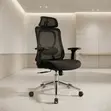 Kiti cha Ofisi cha Ergonomic chenye Mkeka Mrefu - Kitambaa Nyeusi - 2
