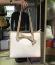 Chic Beige Bow Tote Bag - 2