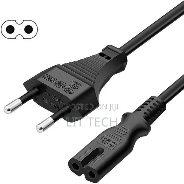 2-Pin Power Cable for Radio, TV, LED, Laptop Adapters - 1