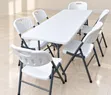 Modern White Folding Table and 6 Chairs Set - 2