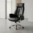 Executive Director Office Manager Chair - Black Leather - 1