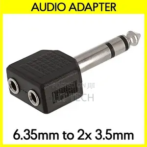 6.35mm Stereo hadi 2x 3.5mm Splitter Adapter