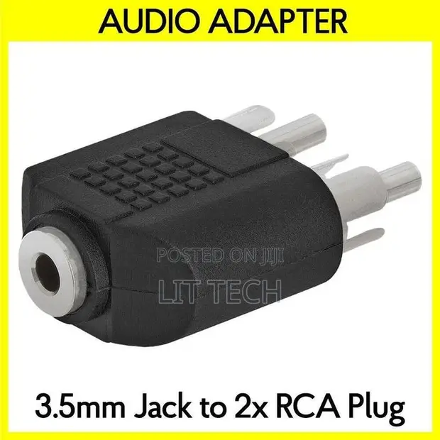 3.5mm Jack to 2 RCA Plug Splitter Audio Adapter - 1