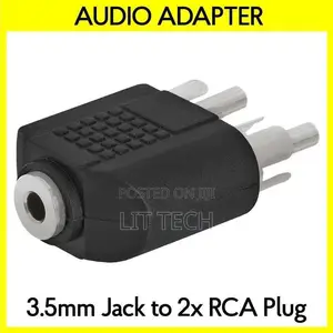 3.5mm Jack hadi 2 RCA Plug Splitter Adapter ya Sauti