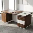 2M Straight Executive Desk with Drawers - Black - 4