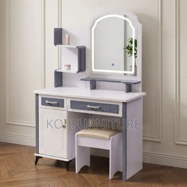 Elegant Vanity Table with LED Lighting - 1