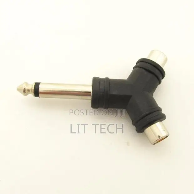 6.35mm Mono Male to 2x RCA Female Y Adapter - 1