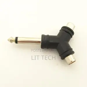 6.35mm Mono Kiume hadi 2x RCA Kike Y Adapta