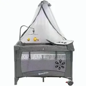 Mamakids 5-in-1 Baby Bedside Crib & Playpen - Grey