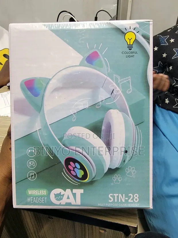 Green Cat Ear Wireless Headphones - 1
