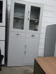 Kabati la Ofisi la Chuma lenye Milango ya Kioo na Droo - 1