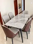 Brown Marble Top Dining Set (6 Seater) - 2
