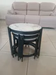 3-Piece Marble Nesting Stools - 2