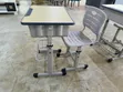 Adjustable Height Grey Kids Study Desk & Chair Set - 1
