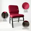 Red Stackable Full-Fabric Conference Chair - 2