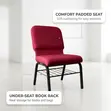 Red Stackable Full-Fabric Conference Chair - 3