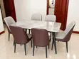 Luxury 6 Seater Dining Set - Grey Marble Effect - 2