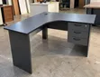 Gray L-Shaped Office Desk with Drawers - Boss Office Products - 2