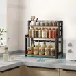 3-Tier Spice Rack ya Mianzi - Rangi ya Kahawia ya Kiasili - 3