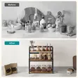 3-Tier Spice Rack ya Mianzi - Rangi ya Kahawia ya Kiasili - 4