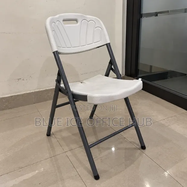 White Plastic Folding Chair - Portable for Events - 1