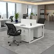 Meza ya Kituo cha Kazi cha Ofisi cha 2-Way Modular - 4