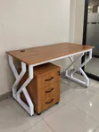 Brown Office Desk with 3 Drawer Cabinet - Boss Office Products - 1