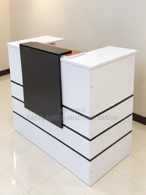 Modern White and Black Reception Counter Desk