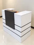 Modern White and Black Reception Counter Desk - 2